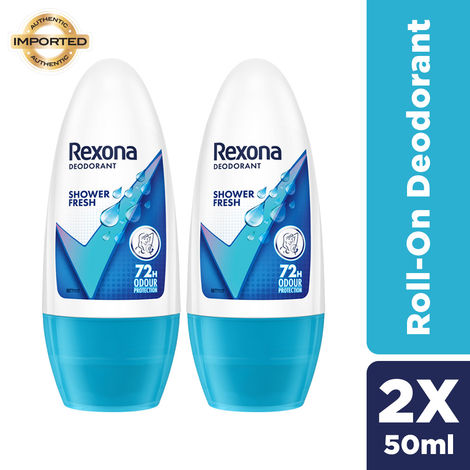 Buy Rexona Shower Fresh Underarm Roll On Deodorant For Women 50 ml (Pack of 2)-Purplle
