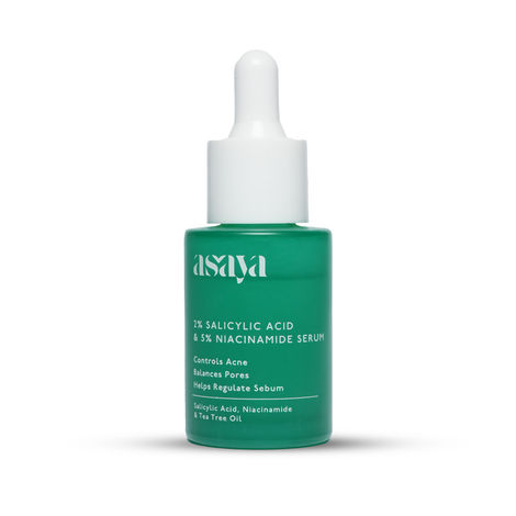 Buy Asaya 2% Salicylic Acid Face Serum | Acne Control with 5% Niacinamide & Tea Tree Oil | Reduces Blackheads, Unclogs Pores & Controls Sebum | 30 ml-Purplle