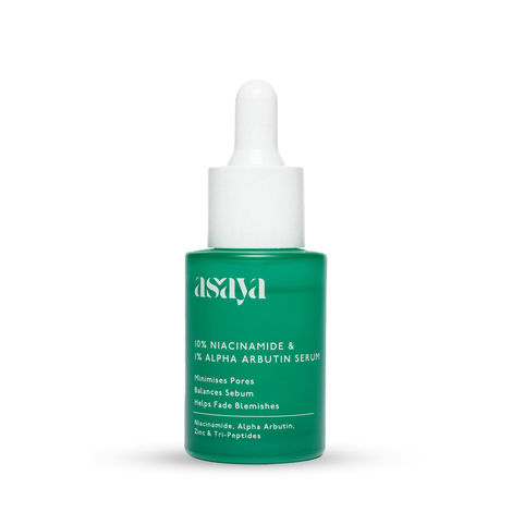 Buy Asaya 10% Niacinamide Face Serum with Alpha Arbutin & Zinc PCA | Fades Acne Marks, Controls Oil & Minimizes Pores | For Oily, Acne-Prone Skin | 30 ml-Purplle