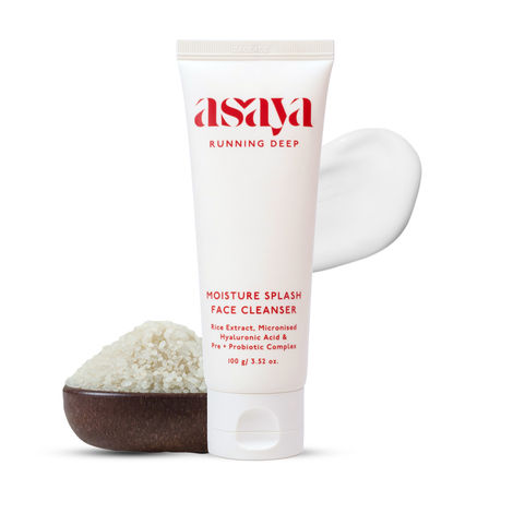 Buy Asaya Hydrating Gentle Face Wash | Korean Rice Water & Hyaluronic Acid | Brightens, Soothes & Strengthens Skin Barrier | Minimizes Pores & Evens Tone | For Sensitive, Oily & Dry Skin | Men & Women | 100 gm-Purplle