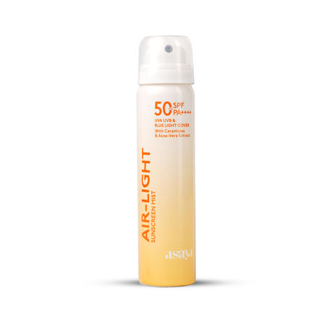 Buy Asaya Air Light Mist Sunscreen spray for Face & Body SPF 50 PA+++,No white cast & makeup friendly 75 ml-Purplle
