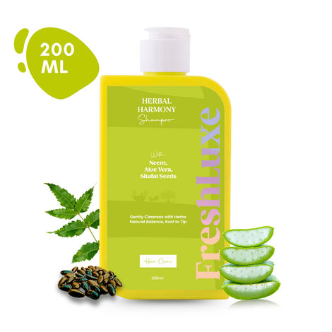 Buy FreshLuxe Herbal Harmony Shampoo | with Aloe Vera, Neem & Sitafal Seeds | Unisex | 200 ml-Purplle
