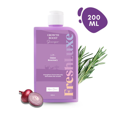 Buy FreshLuxe Growth Boost Shampoo | Onion & Rosemary | Strengthens Hair & Promotes Growth | Unisex | 200 ml-Purplle