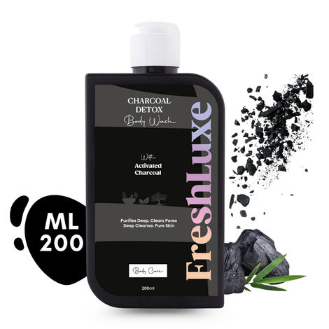 Buy FreshLuxe Charcoal & Aloe Vera | Detox Body Wash & Shower Gel | Refreshing & Hydrating Skin | Unisex | 200 ml-Purplle