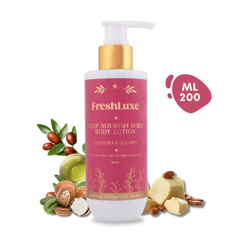 Buy FreshLuxe Deep Nourishing Body Lotion | Shea Butter, Cocoa Butter & Jojoba Oil | Intense Hydration | Unisex | 200 ml-Purplle