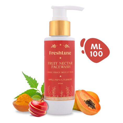 Buy FreshLuxe Fruit Nectar Face Wash | Apple, Papaya & Turmeric | Brightening & Revitalizing | Unisex | Natural | 100 ml-Purplle