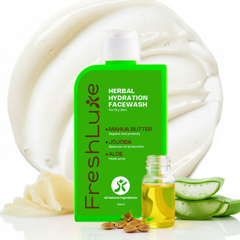 Buy FreshLuxe Herbal Hydration Face Wash | Aloe Vera & Neem | Gentle Cleanse & Deep Moisture | Unisex | Natural | 100 ml-Purplle