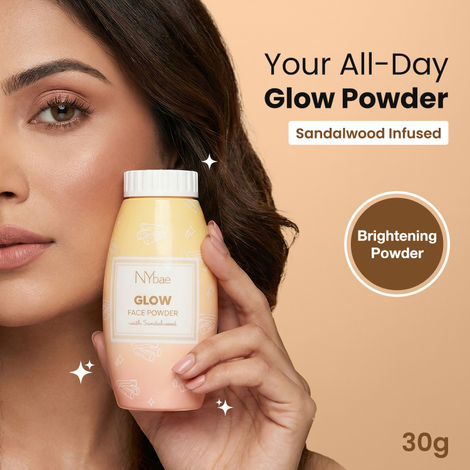 Buy NY Bae Glow Face Powder with Sandalwood | Soft Strobe Glow | Brightening Powder | Controls Excess Oil | Natural Radiant Finish | Lightweight & Smooth | Instant Fresh Glow | Soft Coverage | All-Day Shine Balance (30 gm)-Purplle