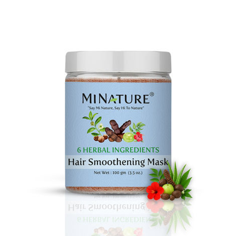 Buy MINATURE Hair Smoothening Mask with Amla, Aritha, Neem, Shikakai, Hibiscus & Bhringraj – 100 gm Jar for Natural Hair Care and Conditioning-Purplle