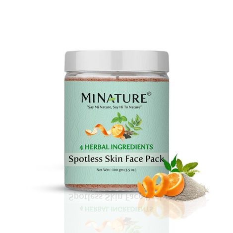 Buy MINATURE Spotless Skin Face Pack Powder – 100 gm Herbal Blend with Neem, Tulsi, Orange Peel, and Bentonite Clay for DIY Skin Care – (Face Pack)-Purplle