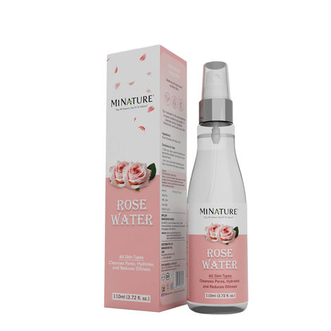 Buy MINATURE Rose Water – 110 ml Pure Floral Face Mist for Skin Refreshment and DIY Skincare Use-Purplle