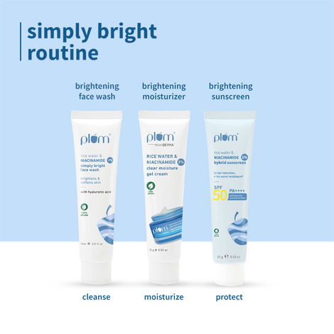 Buy Plum Niac ‘N’ Bright Trio Kit | with Niacinamide Face Wash (15 ml), Niacinamide Gel Cream (15 gm) & Niacinamide Sunscreen (15 gm) Combo of 3-Purplle