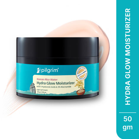 Buy Pilgrim Korean Rice Water Light Gel Hydra Glow Moisturizer with 5x Hydration 50 gm-Purplle