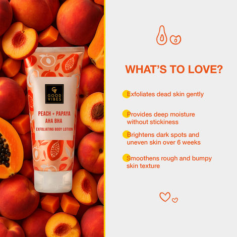 Good Vibes Peach Papaya AHA BHA Exfoliating Body Lotion 200 ml