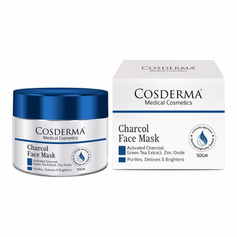 Buy Cosderma Charcoal Face Mask with Green Tea Purifies and Detoxifies the Skin, Preventing Blackheads and Reducing Hyperpigmentation 50 gm-Purplle