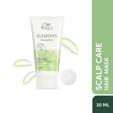 Buy Wella Professionals Elements Renewing Sulfate & Paraben-Free Hair Mask for frizz-free, shiny hair with Aloe Vera| 30 ml-Purplle