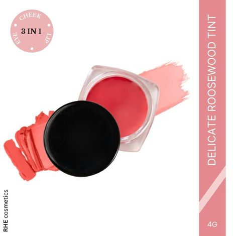 Buy Rhe Cosmetics Lip & Cheek Tint With Vitamin E & Jajoba Oil For Eyelids & Cheek - Delicate Rosewood (4 gm)-Purplle