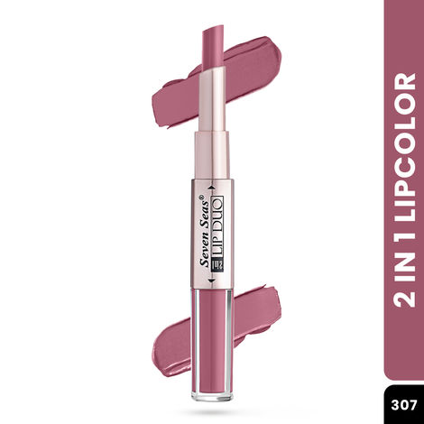 Buy Seven Seas Lip Duo 2 in 1 Lipstick and Liquid Lipstick - 07 Monza-1 (7 gm) | Long Lasting and Waterproof | Non Transfer Lipstick for Women-Purplle