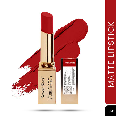 Buy Seven Seas Matte With You Long Lasting Lipstick - 01 Cherry Red (3.5 gm) | Smooth Application |Transferproof & Smudge Proof | Highly Pigmented Lipstick for Women-Purplle