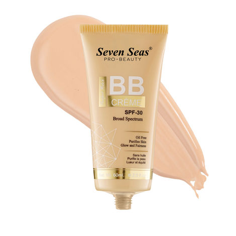 Buy Seven Seas BB Creme - 02 Skin (60 ml) | Broad Spectrum Liquid Foundation for Face Makeup | With SPF-30 | Full Covergae | Oil Free Foundation-Purplle