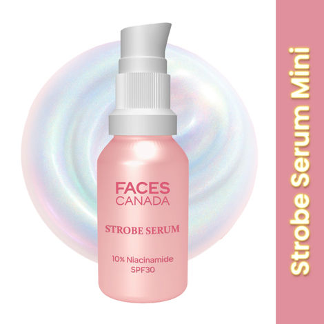 Buy FACES CANADA Strobe Serum Mini - 15 ml | Brigtening Serum + Strobe Cream + SPF 30 Sunscreen | 10% Niacinamide | Removes Dark Spots & Hyperpigmentation | GlowLift Complex | Instant Glow-Purplle