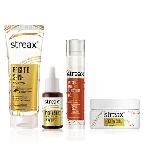 Buy Streax Bright & Shine with Vitamin C CSMS Routine for all Skin Type Combo of 4-Purplle