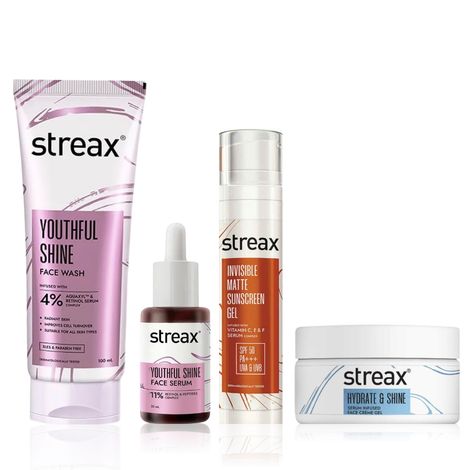 Buy Streax Youthful & Shine CSMS Routine for all Skin Types Combo of 4-Purplle
