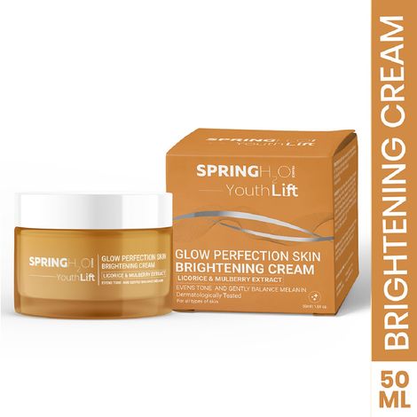 Buy Spring H2O Glow Perfection Skin Brightening Cream, Evens Tone And Gently Balance Melanin With Dermatologically Tested 50 gm-Purplle