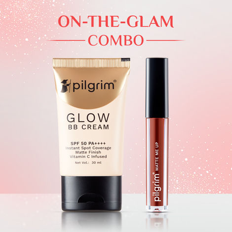 Buy Pilgrim Makeup Essentials Kit – BB Cream (30 ml) & Bossy Brown Liquid Lipstick (10 ml)| Lightweight Coverage & Transfer-Proof Lip Color |Rakhi Gift| Gift Hamper |For All Skin Tones - Combo of 2-Purplle