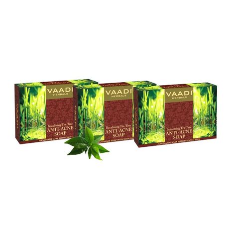 Buy Vaadi Herbals Becalming Tea Tree Soap Anti-Acne Soap (75 g) (Pack of 3)-Purplle