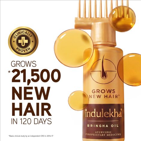 Buy Indulekha Bringha Hair Oil, with 11 Herbs, Ayurvedic Hair Oil for Hair Growth, 50 ml-Purplle