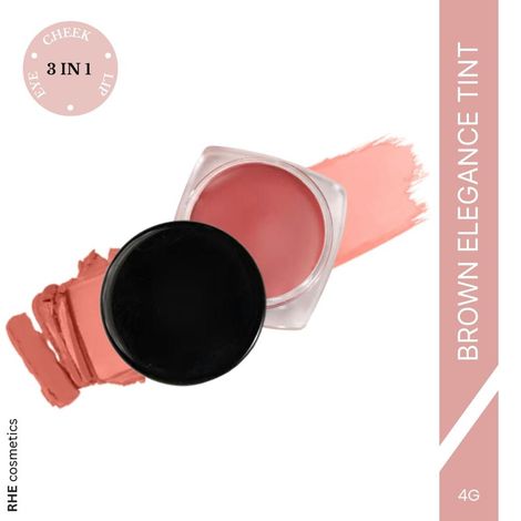 Buy Rhe Cosmetics Lip & Cheek Tint With Vitamin E & Jajoba Oil For Eyelids & Cheek - Brown Elegance (4 gm)-Purplle