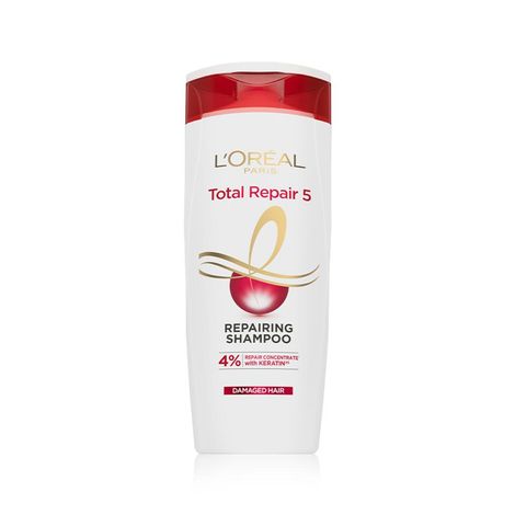 Buy L'Oreal Paris Total Repair 5 Shampoo For Damaged Hair | Powered by Keratin XS Technology| Fights 5 Signs of Hair Damage- Frizz, Breakage, Dryness, Stiff Hair, and Split ends | 340 ml-Purplle