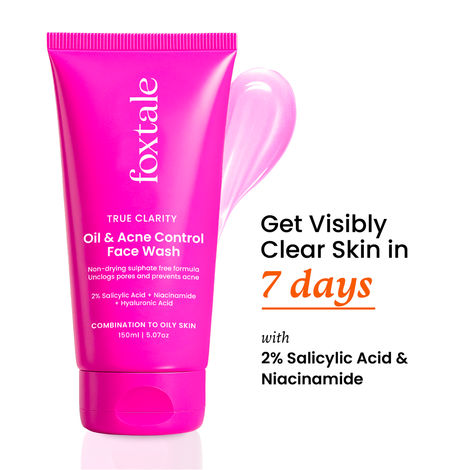 Buy Foxtale True Clarity Oil and Acne Control Face Wash - 150 ml-Purplle