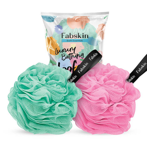Buy Fabskin Luxury Bathing Round Loofah for Men and Women - Pack Of 2 - Aqua Green & Pink-Purplle