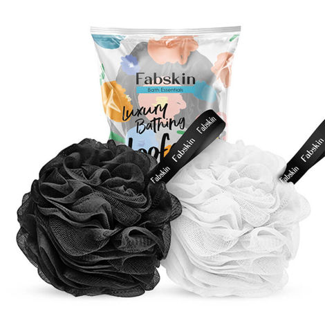 Buy Fabskin Luxury Bathing Round Loofah for Men and Women - Pack Of 2 - Black & White-Purplle