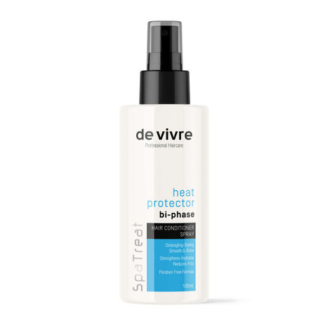 Buy De vivre Bi-Phase Heat Protection Hair Spray (100 ml) | Leave In Conditioner Serum Spray For Hair Straightener - Natural Bamboo Grape Seed Extracts, Pro-Vitamin B5, Wheat Protein-Purplle