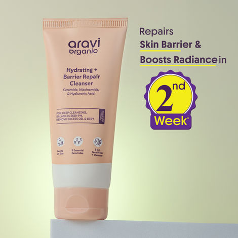 Buy Aravi Organic Hydrating Barrier Repair Cleanser | With Ceramide, Niacinamide & Hyaluronic Acid | Nourishing & Hydrating Cleanser for All Skin Types | Gentle Daily Cleanser for Soft & Smooth Skin | 100 ml-Purplle