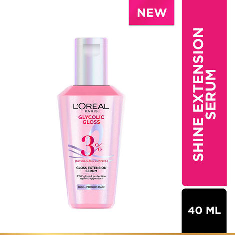 Buy L'Oreal Paris Glycolic Gloss Serum, Powered By Glycolic Acid, For Dull Hair, Gives 72H Shine & Improves Hair Quality, 40 ml-Purplle