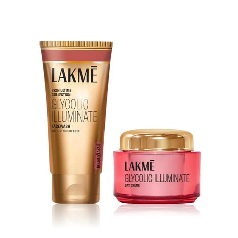 Buy Lakme Glycolic Acid Face Wash(50 gm) And Lakme Glycolic Illuminate Day Cream(15 gm) Combo of 2 Skincare Kit-Purplle
