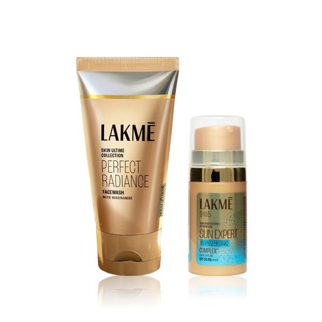 Buy Lakme Radiance Niacinamide Facewash(50 gm)+ Lakme 1% Hyaluronic Gel Sunscreen(18 gm) Combo of 2 Skincare Kit-Purplle