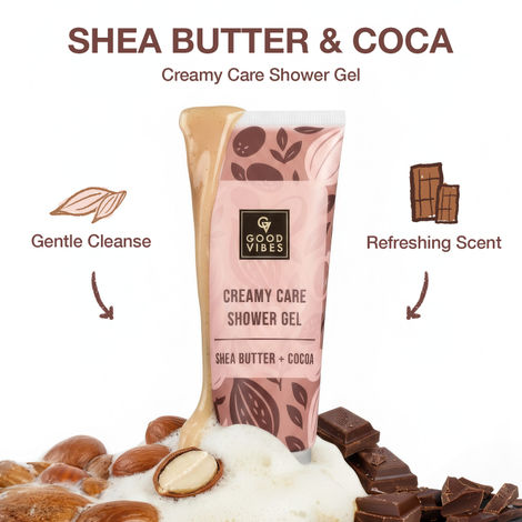 Buy Good Vibes Shea Butter Cocoa Creamy Care Shower Gel 200 ml-Purplle