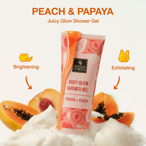 Buy Good Vibes Papaya Peach Juicy Glow Shower Gel 200 ml-Purplle