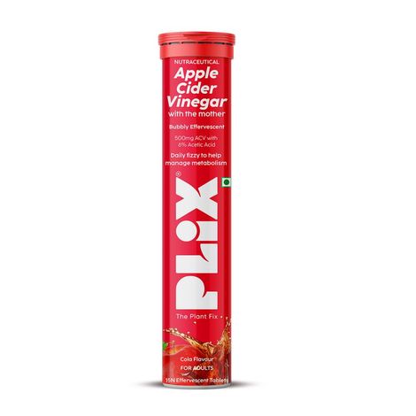 Buy PLIX Apple Cider Vinegar Effervescent for Weight Loss (Cola) - 15 Tablets, Pack Of 1 (ACV)-Purplle