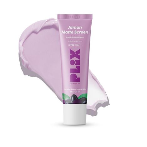 Buy PLIX 0.1% Salicylic Acid Jamun Mattifying Lightweight Sunscreen Spf50+ Pa+++ | Uva, Uvb Shield | Acne Reduction & Hydration| For Women & Men, Suitable For All Skin Types| 50 gm-Purplle