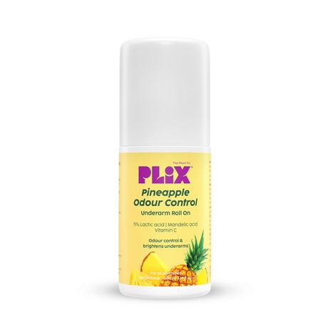 Buy PLIX Pineapple Odour Control Underarm Roll-On (50 ml) With 5% Lactic Acid & 1% Mandelic Acid, Prevents Body Smell, Brightens Skin & Exfoliates Underarm, Alcohol Free - Lotion-Purplle