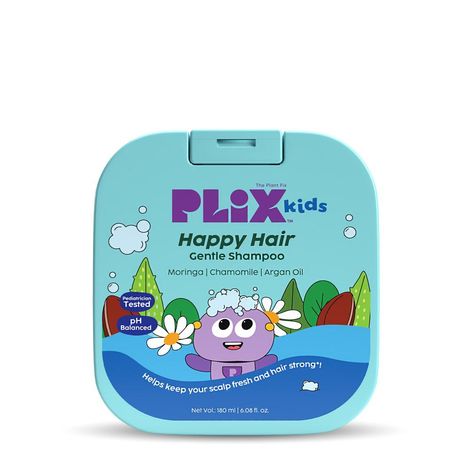 Buy PLIX Happy Hair Gentle Shampoo for gentle cleansing | Nourished & soft hair | soothes the scalp | moringa seed oil, argan oil & aloe vera | daily use | for 2 years & above kids 180 ml-Purplle