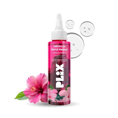 Buy PLIX Hibiscus Bond Repair Advanced Hair Oil for Damaged Hair - 100 ml | Repairs Damaged Hair Due To Heat Styling | Restores Strength & Reduces Breakage-Purplle