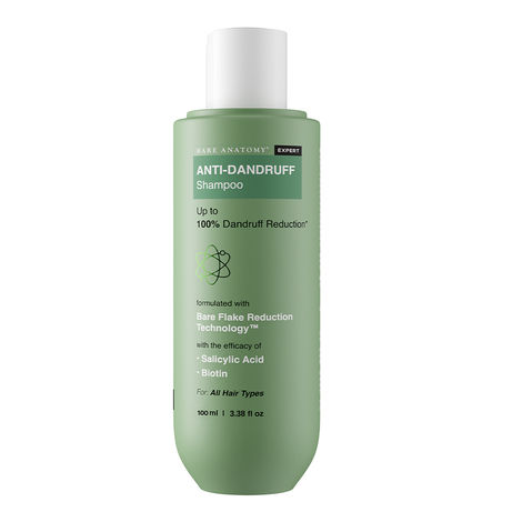 Buy Bare Anatomy Expert Anti-Dandruff Shampoo | Up to 100% Dandruff Reduction | Targets Oily Scalp and Sheds Dry Flakes | 100 ml-Purplle