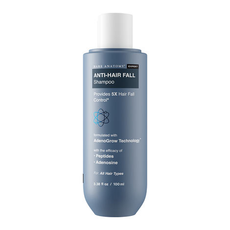 Buy Bare Anatomy Anti-Hair Fall Shampoo | Provides 5X Hair Fall Control | For Hair Fall | Suitable For All Hair Types | 100 ml-Purplle